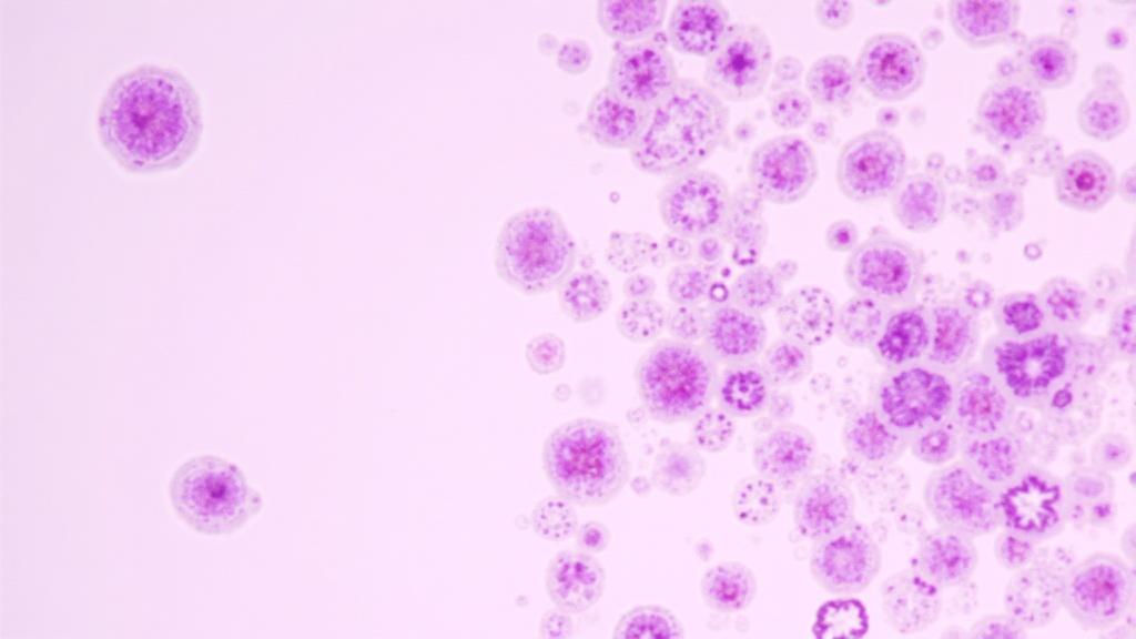 PAAF de parótida: muestra citológica bajo microscopio para diagnóstico de tumores de glándulas salivales