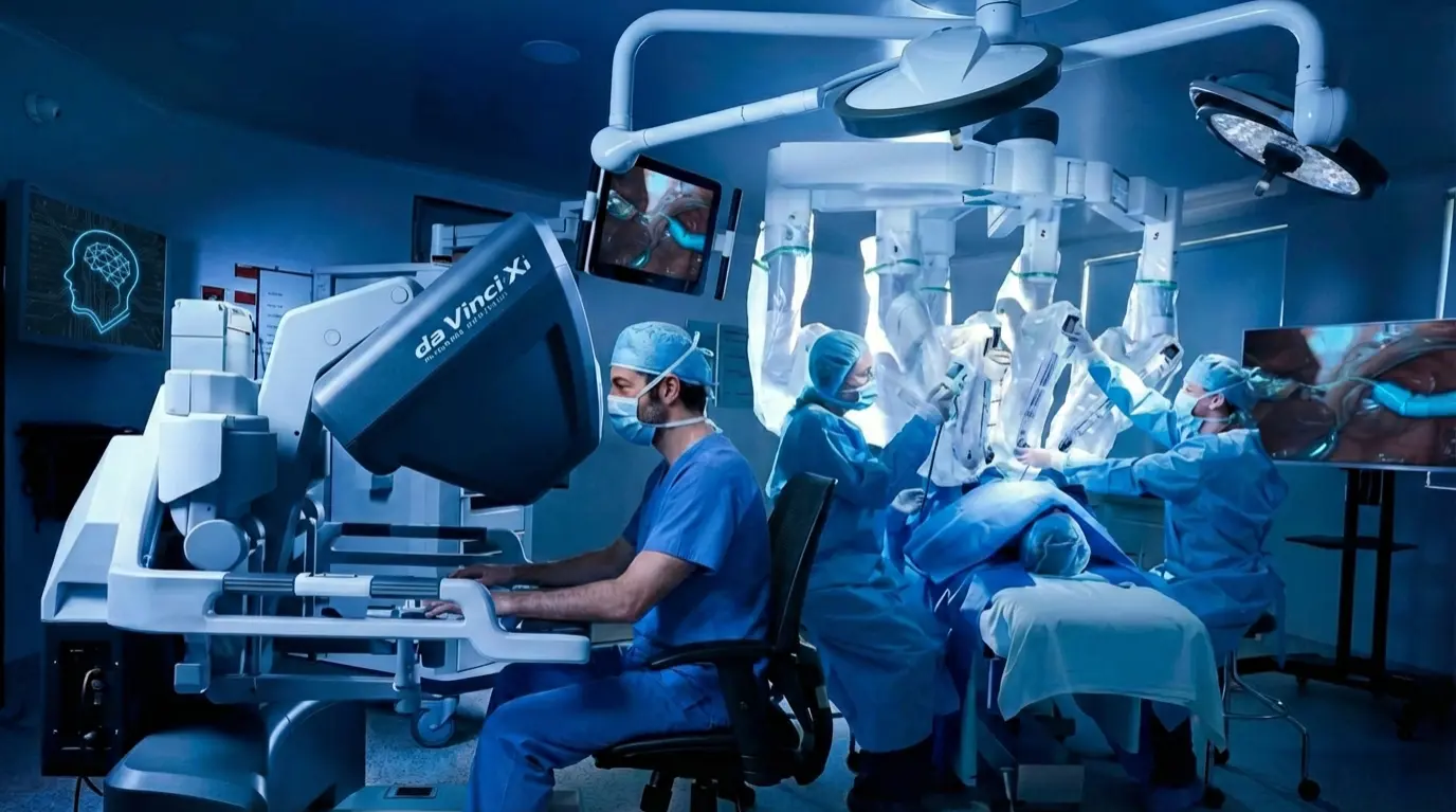 Quirófano con robot Da Vinci Xi: cirugía robótica de glándulas salivales