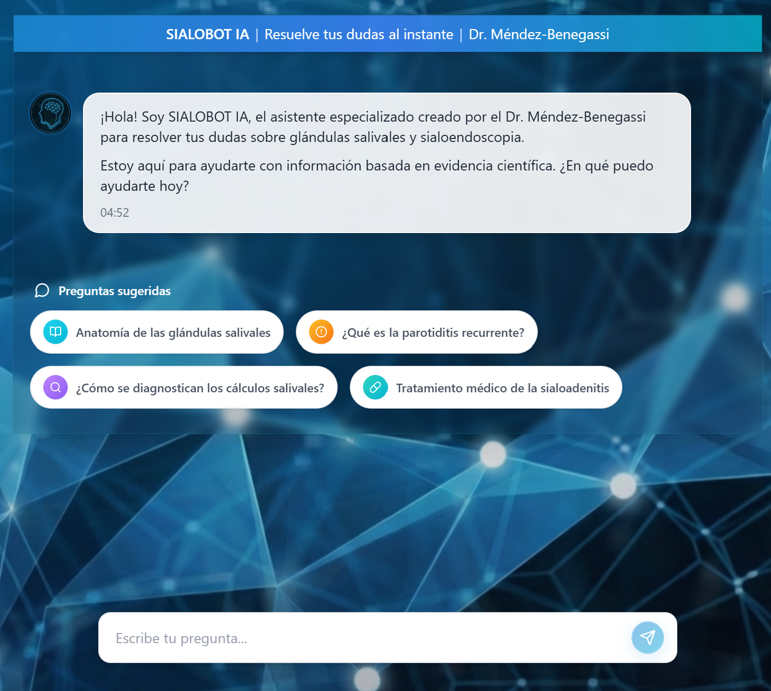 Sialobot IA – Asistente virtual especializado en glándulas salivales